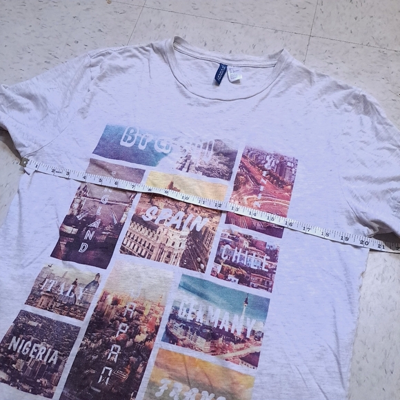 H&M | Grey colorful country graphic t shirt - Picture 7 of 7